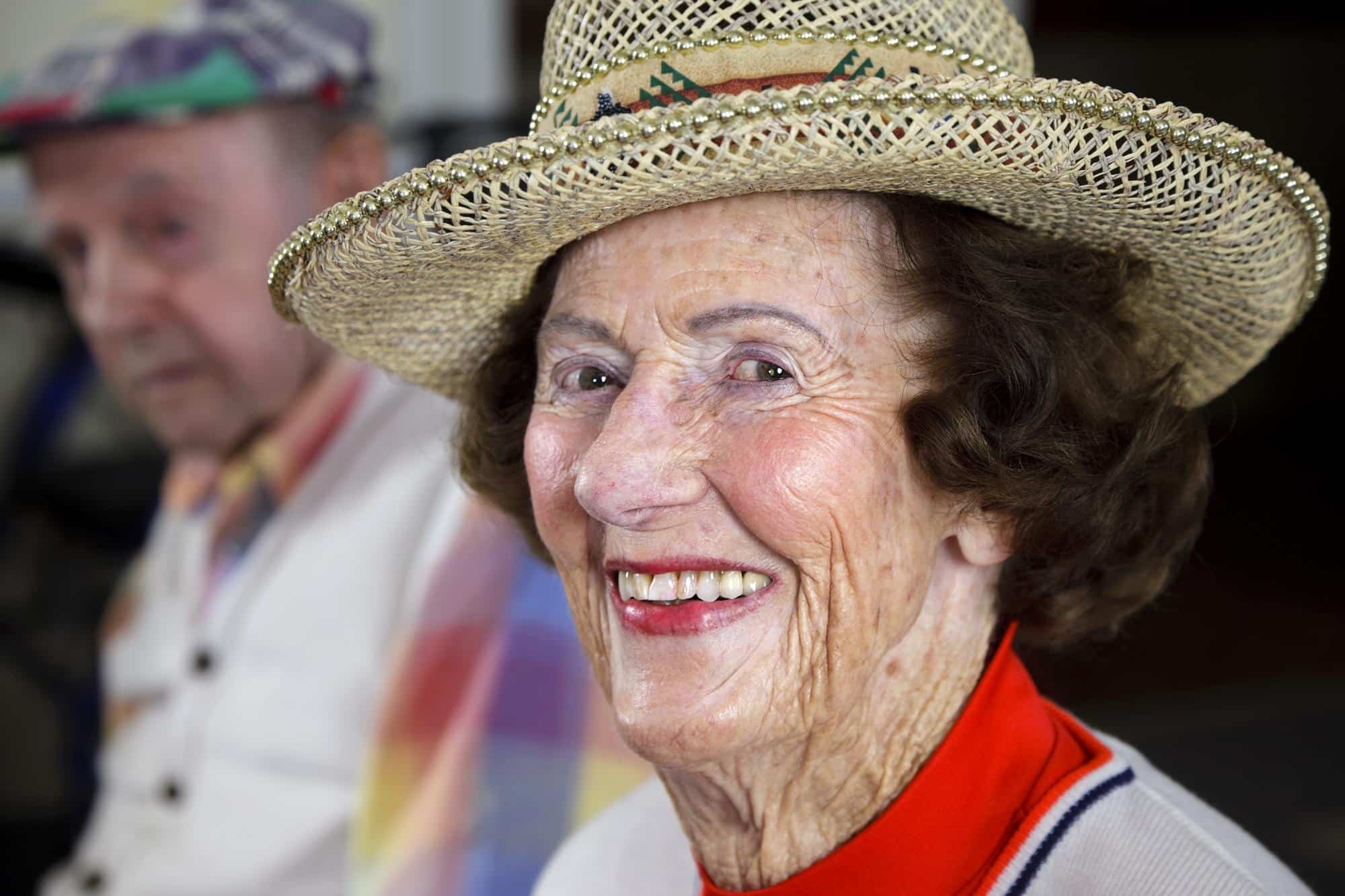 happy assisted living resident at the brook retirement commnuties